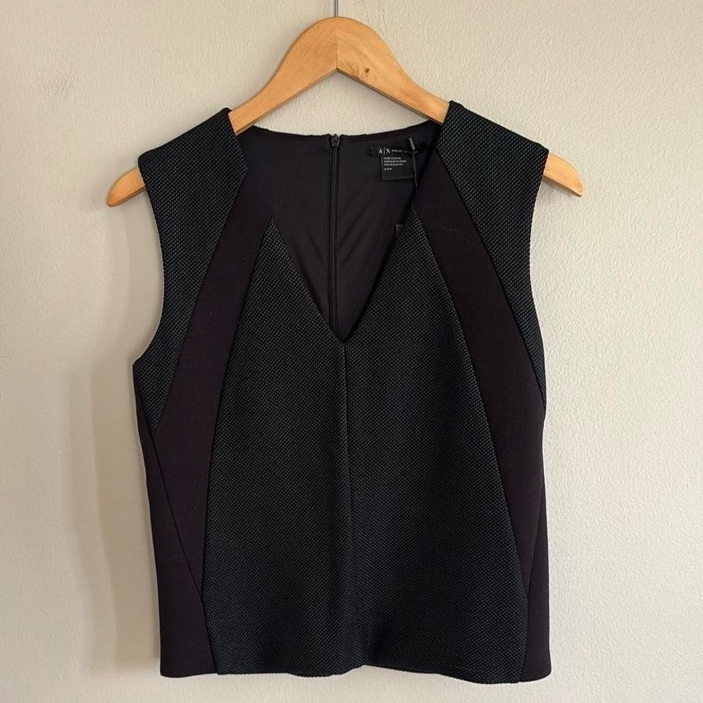 Armani Exchange Black Fitted Sleeveless Tank Top